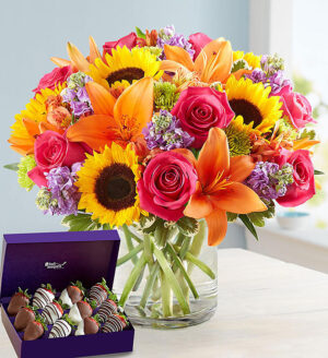 Floral Embrace with Strawberries