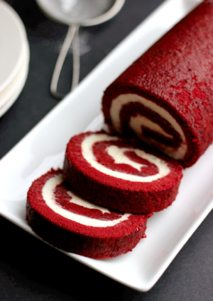 Red Velvet & Cream Cheese Cake Roll