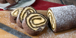 Chocolate Peanut Butter & Cream Cheese Cake Roll