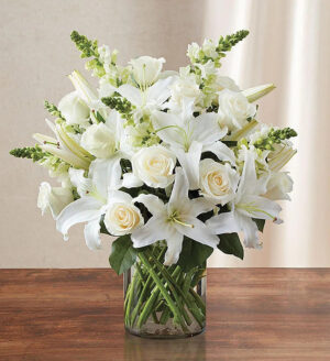 Classic All White Arrangement™ For Sympathy