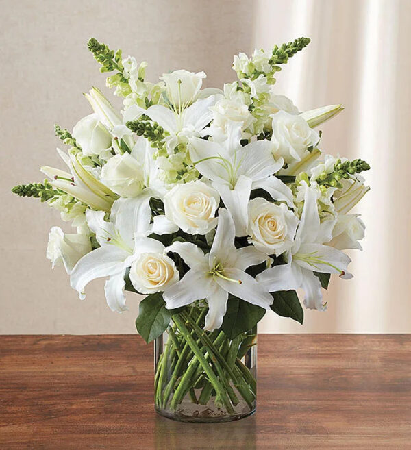 Classic All White Arrangement™ For Sympathy