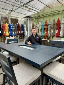 Table with Fire Pit in Middle